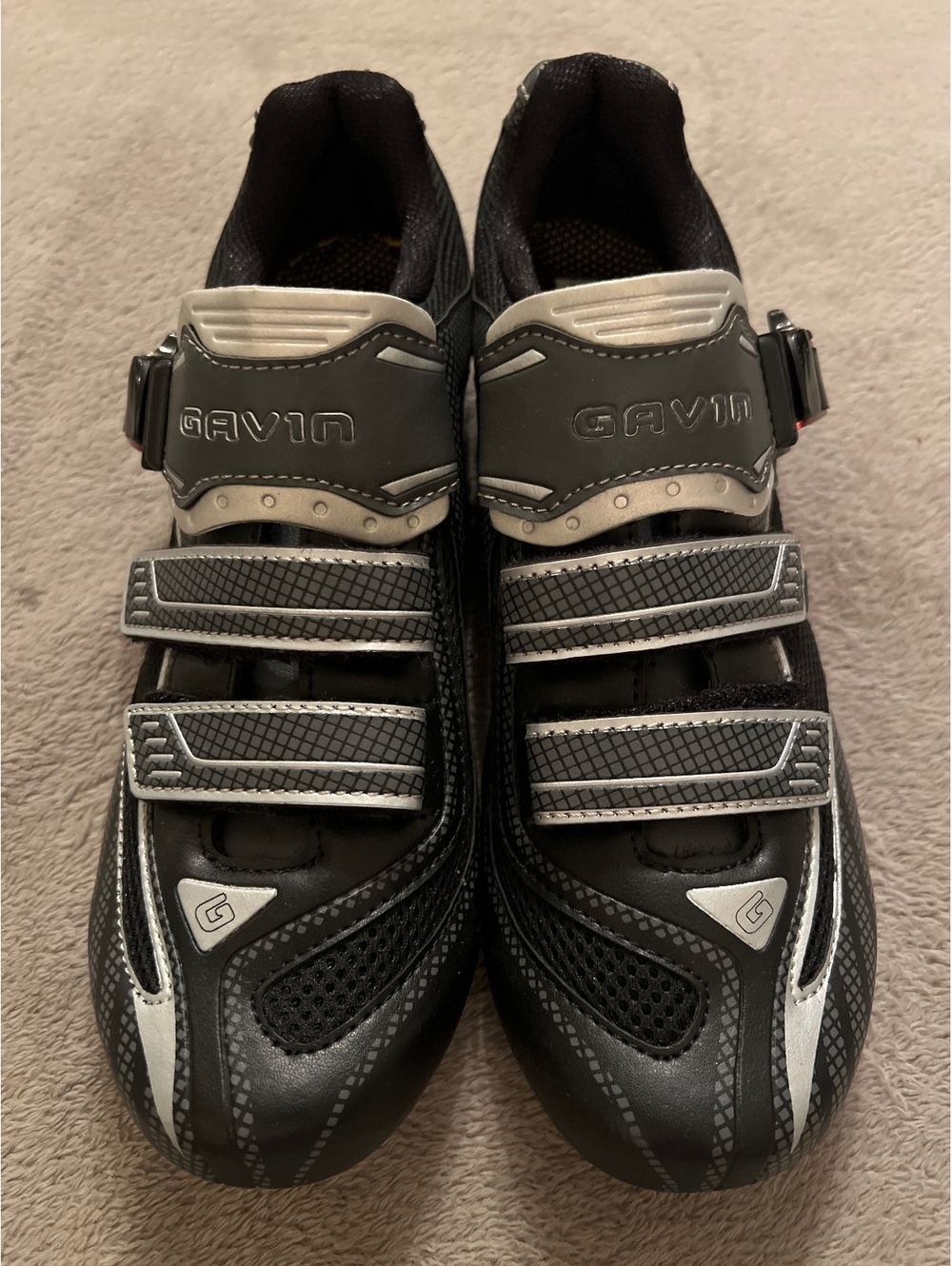 Gavin Men's Black and Gray Cycling Shoes Size 40